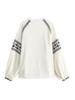 2024 Summer Women's V-Neck Color Block Embroidered Top - European & American Style Casual Fashion
