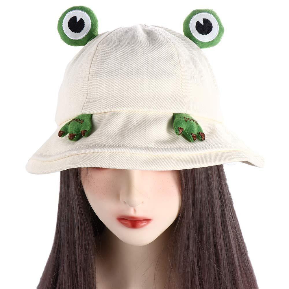 Big Brim Frog Fisherman Hat Breathable Cute Sun Visor Hat Fashion Women Bucket Hat  Leisure Wear