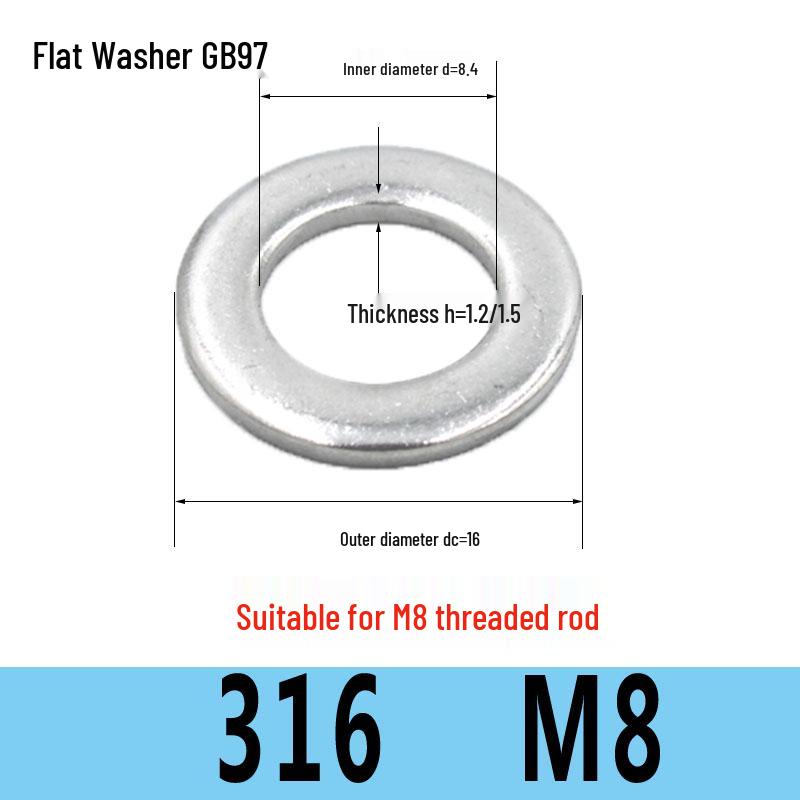 Stainless Steel Flat Washer Spacer (304/316/201) M3-M36