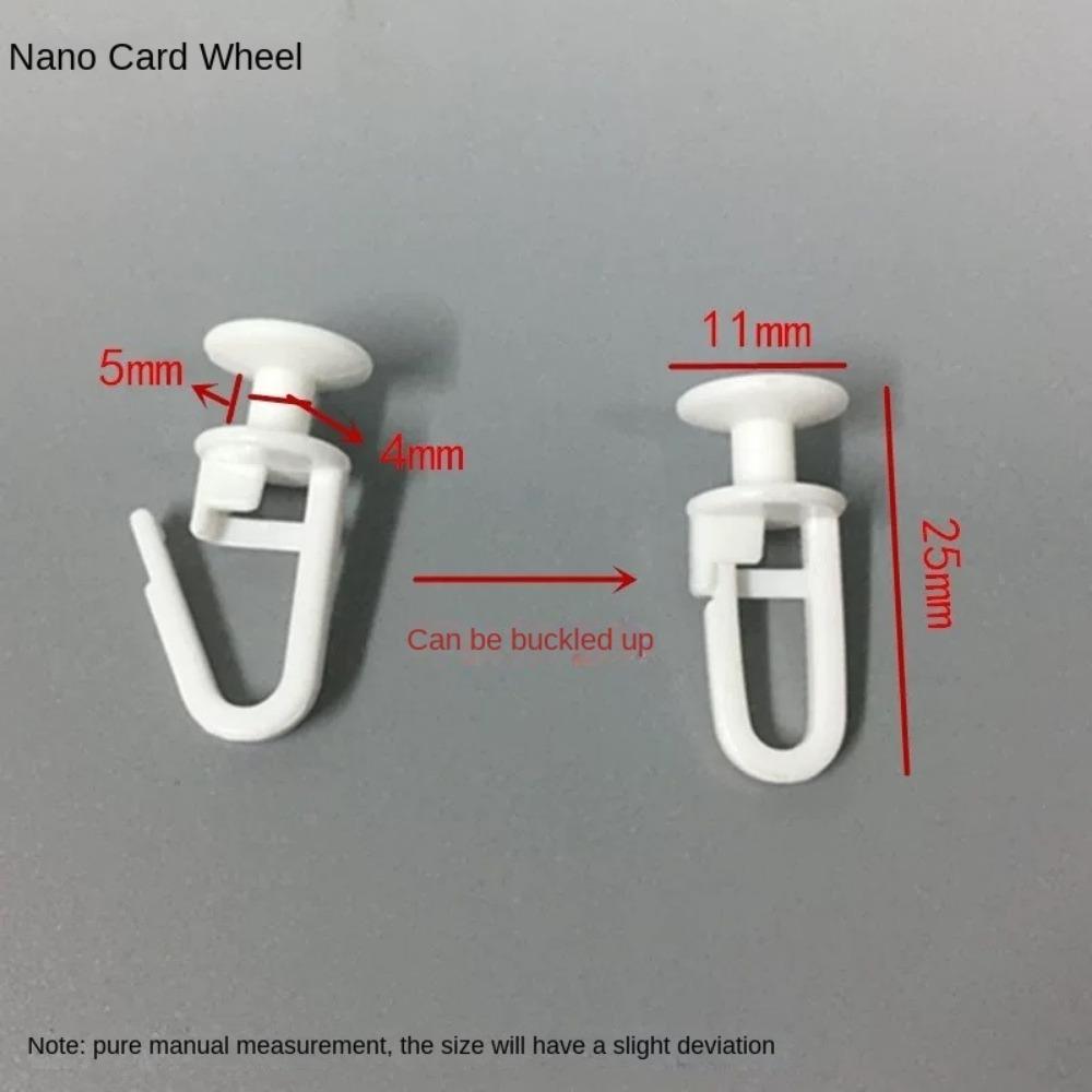 100pcs New Plastic Curtain Track Mute Slider Replacement Folding Curtain Hook White Clip Ring Curtain Parts