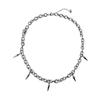 Unisex Necklace Hollow Chain Rivet Decor Solid Color Hop Adjustable Length Hip Party Style Punk Club Choker