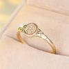 1 Pc Golden Color Floral Pattern Ring Flower Ring Wedding Band Valentine's Day Jewelry