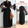 Satin Pajamas Women's Lace Light Luxury Long-sleeved Cool Nightgown Bathrobe Loungewear