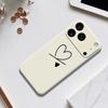 For iPhone 17 Pro Case Black Love Pattern Printing Straight Edge TPU Phone Back Cover