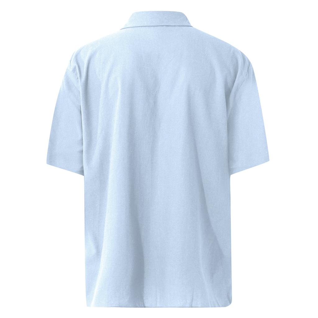 Men'S Casual Lapel Beach Holiday Wear Fashion Shirt Short-Sleeved Shirt