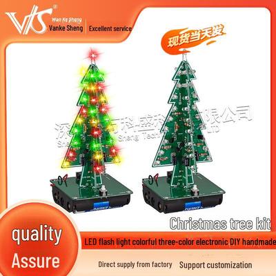Colorful LED Flashing Christmas Tree DIY Kit – Handmade Creative Holiday Ornament