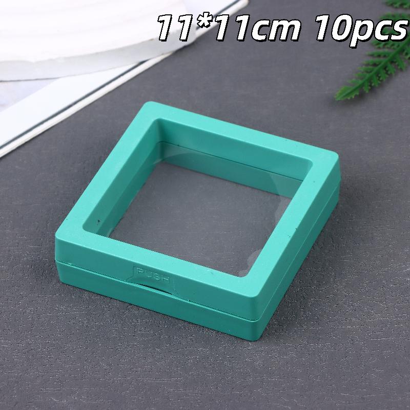 10Pcs Transparent Floating Display Box Plastic Film Jewelry Packaging Box Jewelry Necklace Ring And Collectible Storage Box