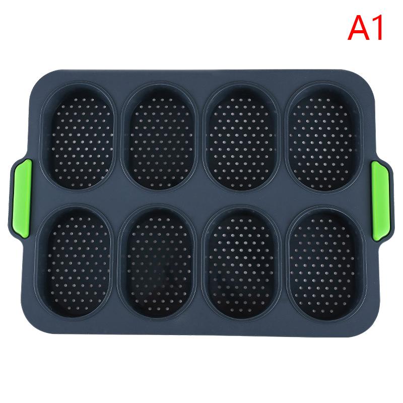 

8 Grids Non-Stick Silicone Cake Mold French Bread Mould Heat Resistant Burger Muffin Pan Tray Cupcake Kitchen Diy Baking Mold A1