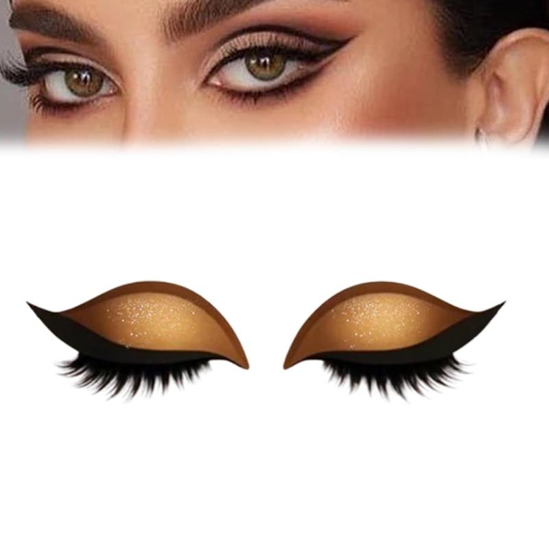 

Тени для век и наклейки для ресниц, ленивые тени для век, патч для ресниц, многоразовые наклейки для макияжа глаз 2-в-1, самоклеящийся быстрый макияж