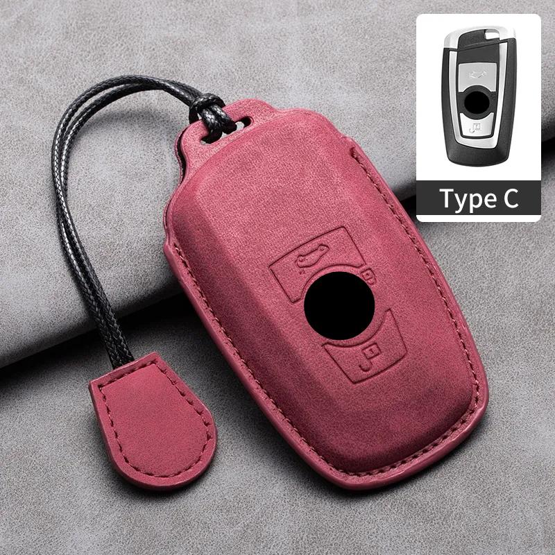 Leather Car Remote Key Case Cover for Bmw F20 G20 G30 X1 X3 X4 X5 G05 X6 X7 G11 F15 F16 G01 G02 F48 1 2 3 4 5 6 7 Series