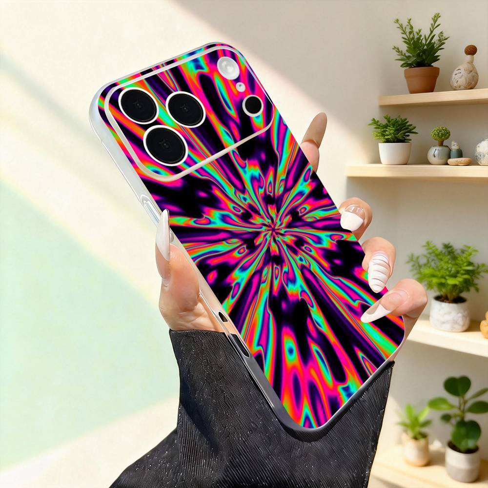 

Psychedelic trippy Holographic For iPhone 11,12,13,14,15,16,17,Pro,Max,Plus,Mini,SE4,E Phone Case Magnetic For Magsafe Wireless iPhone13PROMAX