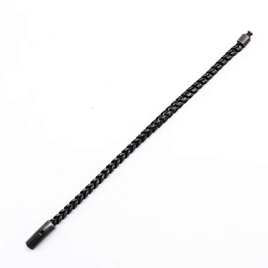 Retro Stainless Steel Dragon Bone Chain Necklace & Bracelet Set for Men