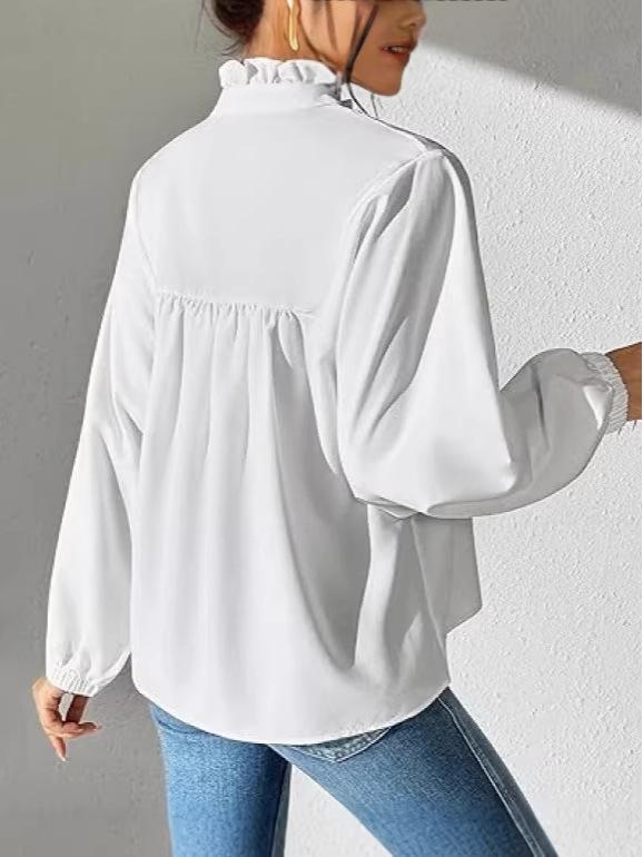 2026 European & American Women’s Casual Puff Sleeve Shirt - Spring/Autumn Collection