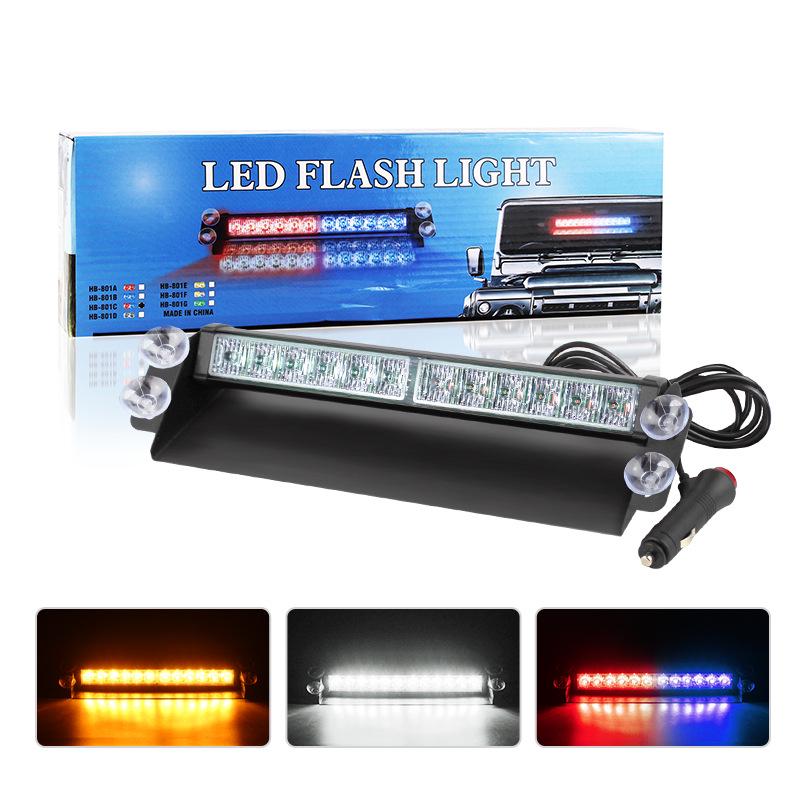 Car Suction Cup LED Strobe Light - Windshield Front/Rear Flash Warning Light