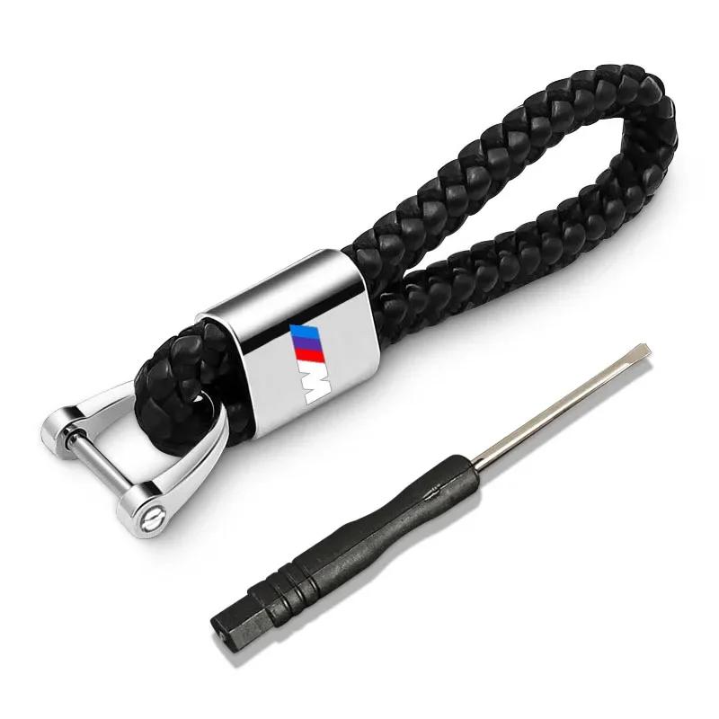 BAAA1 1Pcs Metal Car Key Chain Key Ring Key Lanyard Car Emblem Styling For BMW M Performance M2 M3 M5 320 325 E28 E30 E34 E36 E39 E46