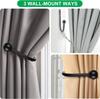 60/30/4/2pcs Retro Iron Curtain Holdback Wall Hanger Mounted Metal Hooks U Shaped Curtain Loop Holder Wall Tie Back With Screw