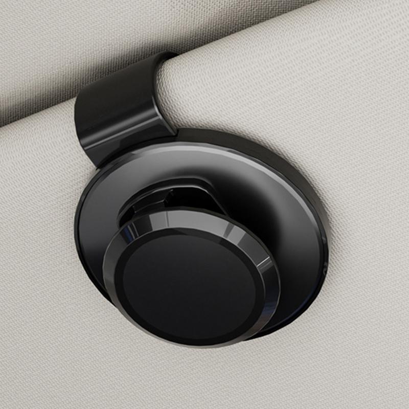 Car Sunglass Holder Clip Round Shape Car Visor Sunglasses Holder Small Fashion Ticket Card Clip Auto Sunglasses Holder Aluminum
