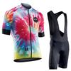 Mens Cycling Jersey Set With Straps Short Sleeve Slim Fit Bike Wear