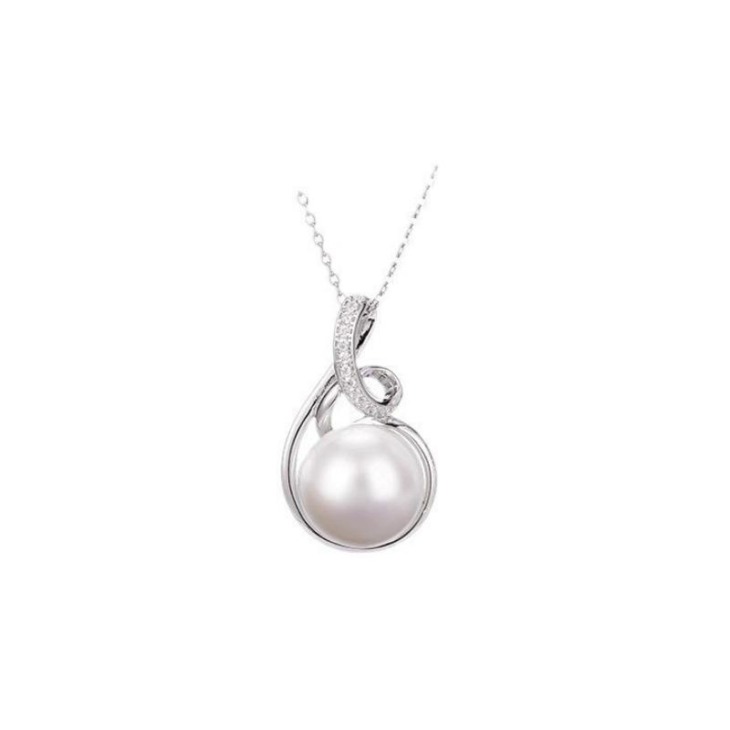 Women Korean Faux Pearl Necklace And Earrings Set Light Luxury Zircon Clavicle Chain Gift