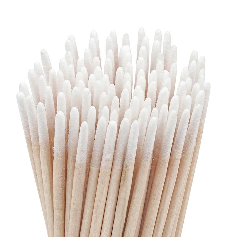 100/300PCS Disposable Ultra-small Double-end Wood Cotton Swab 100pcs Lint Free Micro Brushes Eyelash Extension Glue Removing