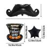 4Pcs Father's Day Foil Balloon Set, Large Gentleman Top Hat & Mustache Mylar Balloons, 18-Inch Star Balloons, Elegant Party Deco