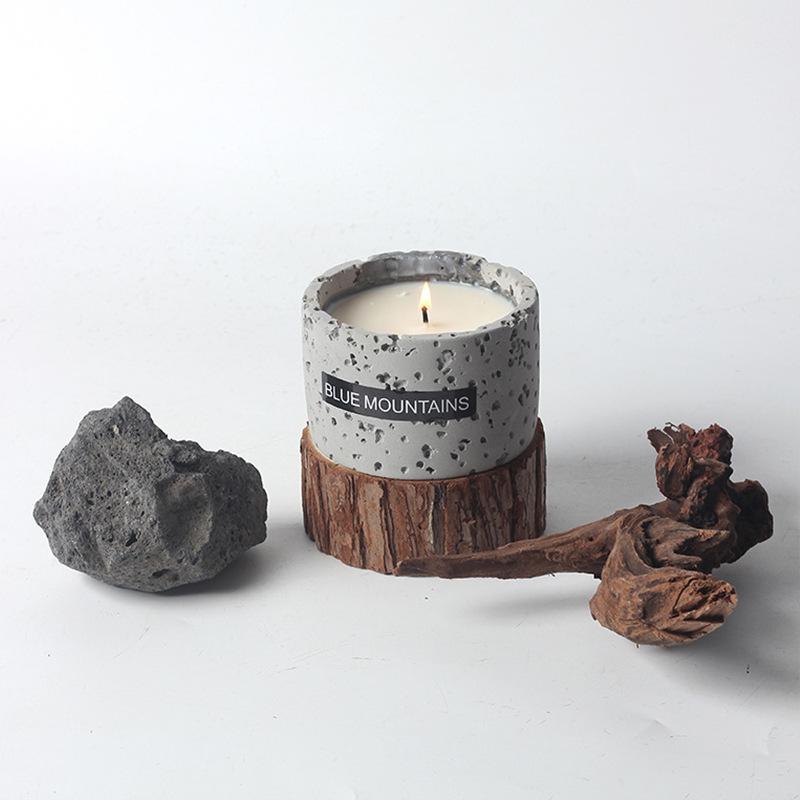 Gray Cement Cup Home Decoration Candle Souvenir Handmade Soy Wax Fragrance Diffuser