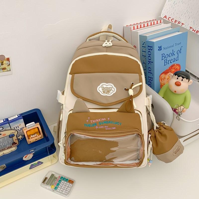Transparent Pain Bag New Year's New Large Capacity Backpack Cute Fresh Junior and Senior High School School Bag Women's Backpack