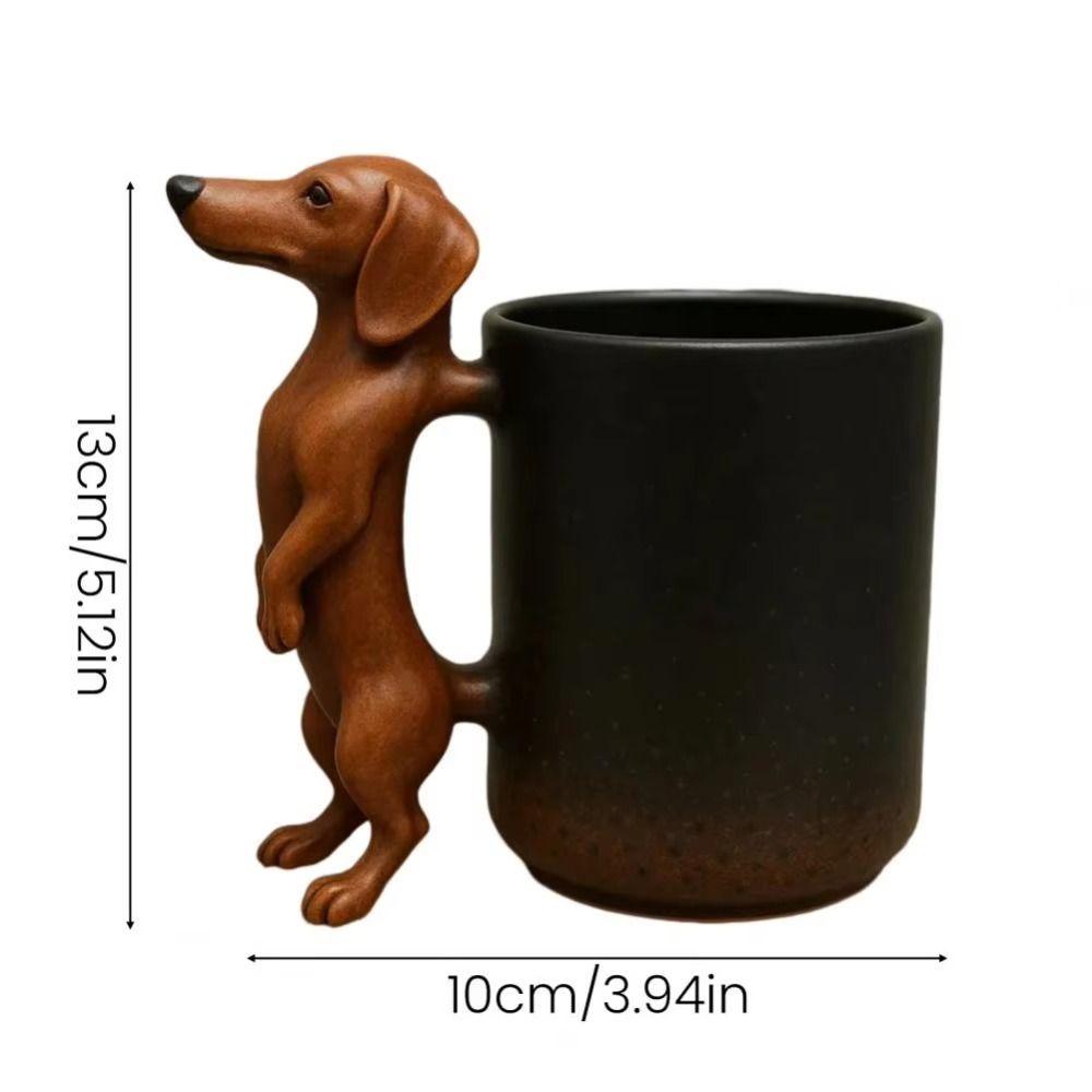 Met Handvat Teckel Koffiemok Handgemaakt Puppy Ontwerp 3D Dier Mok Schattige Puppy Decoratie Bulldog Mok