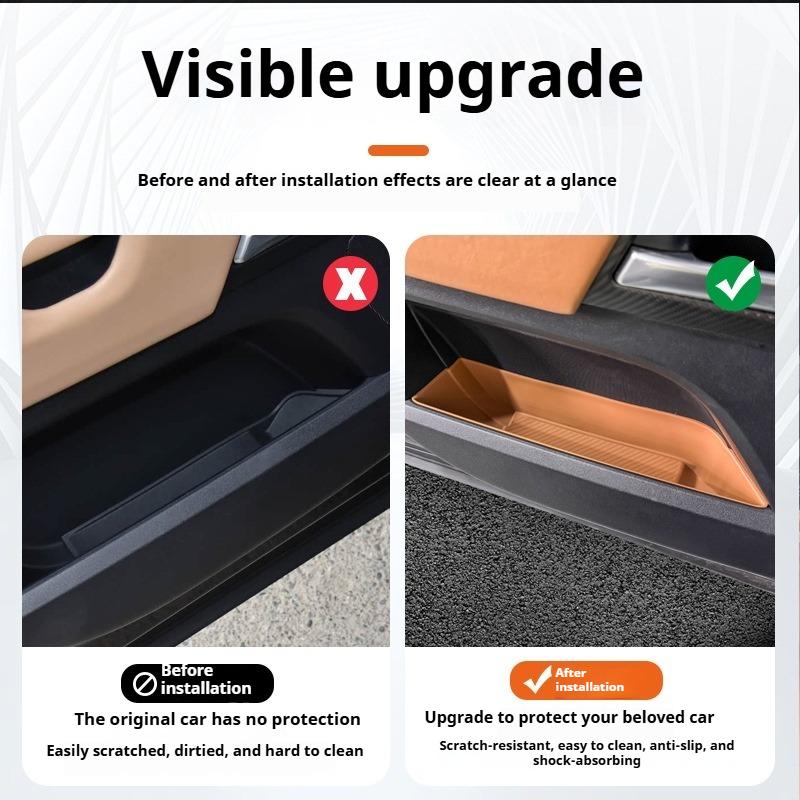 For Land Rover Defender 90 110 2020-2025 Car Door Storage Box Liner Door Channel Pad Storage Box Silicone Protective Pad