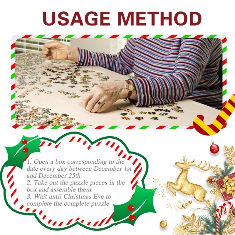 Quality Christmas Countdown Puzzle Set in Advent Calendar Perfect Birthday Thank You Gift Countdown to Christmas