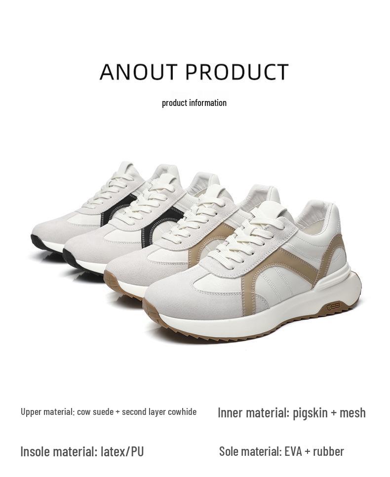 Men's 8cm Height-Boosting Korean Style Casual Skate Sneakers