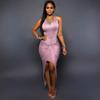 Summer popular fashion party dress round neck sleeveless knotted pleated nightclub dress LQ0365