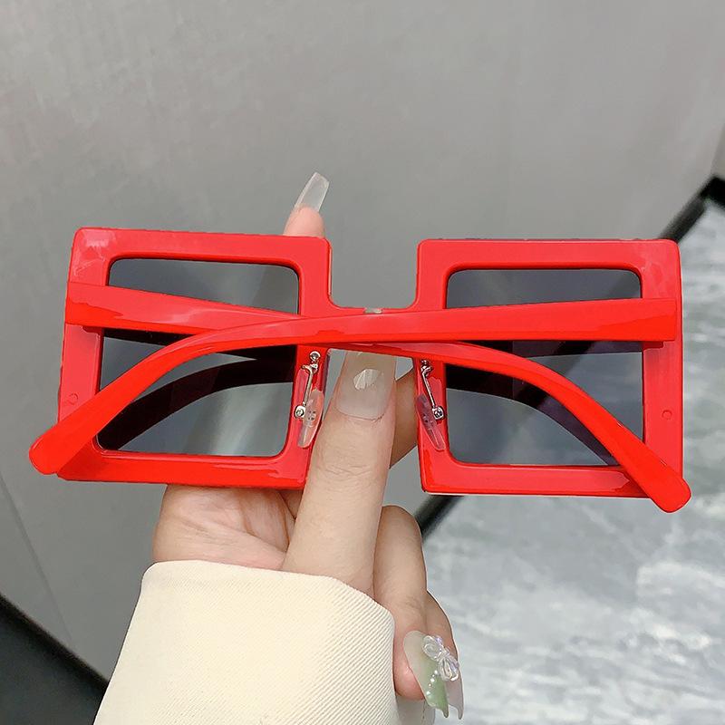 Fashion Vintage Luxury Designer Square Sunglasses Oversized Big Frame Shade for Women Men Punk Outdoor Sun Glasses