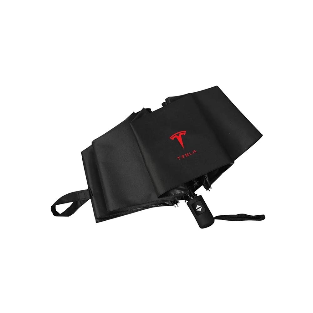 

Car Sticker Tesla 12 Bone Fully Automatic Umbrella UV Resistant Folding Umbrella Sunshade Protection For Tesla Model 3 Model Y M