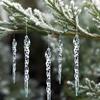 Christmas Clear Icicle Hanging Pendants for Xmas Tree Transparent Simulation Icicles New Year Party Home Decor Holiday Ornaments