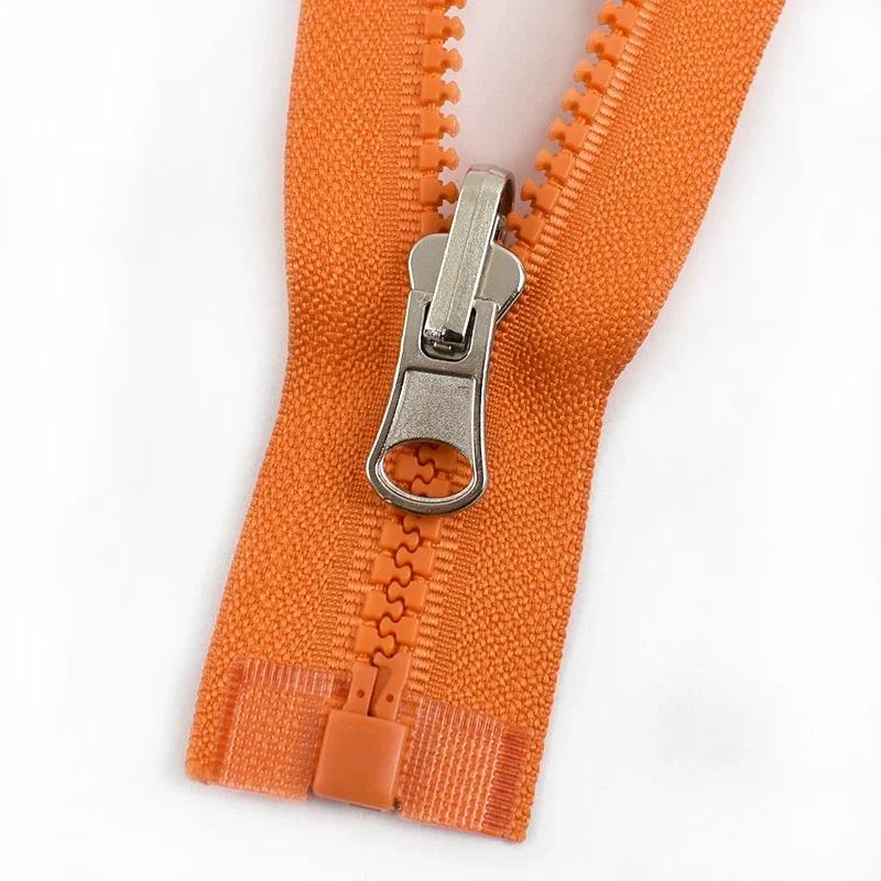 2-10Pcs Meetee 70cm 5# Resin Zipper Rotary Slider Double Sided Open-End Zippers for Jacket Coat Zip Puller Sewing Accessories