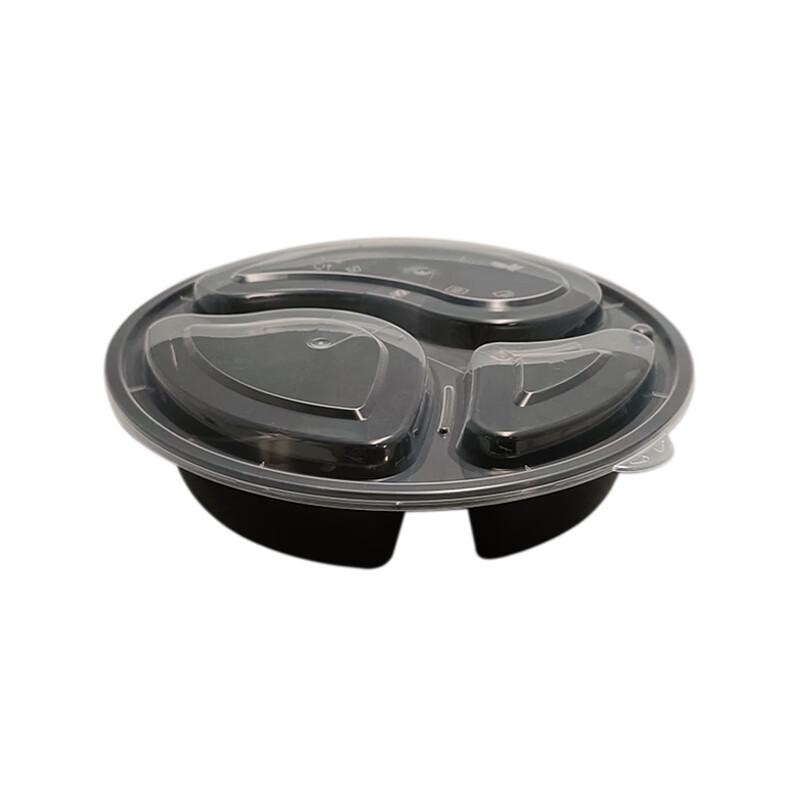 Einweg-Rundbehälter mit 3 Fächern