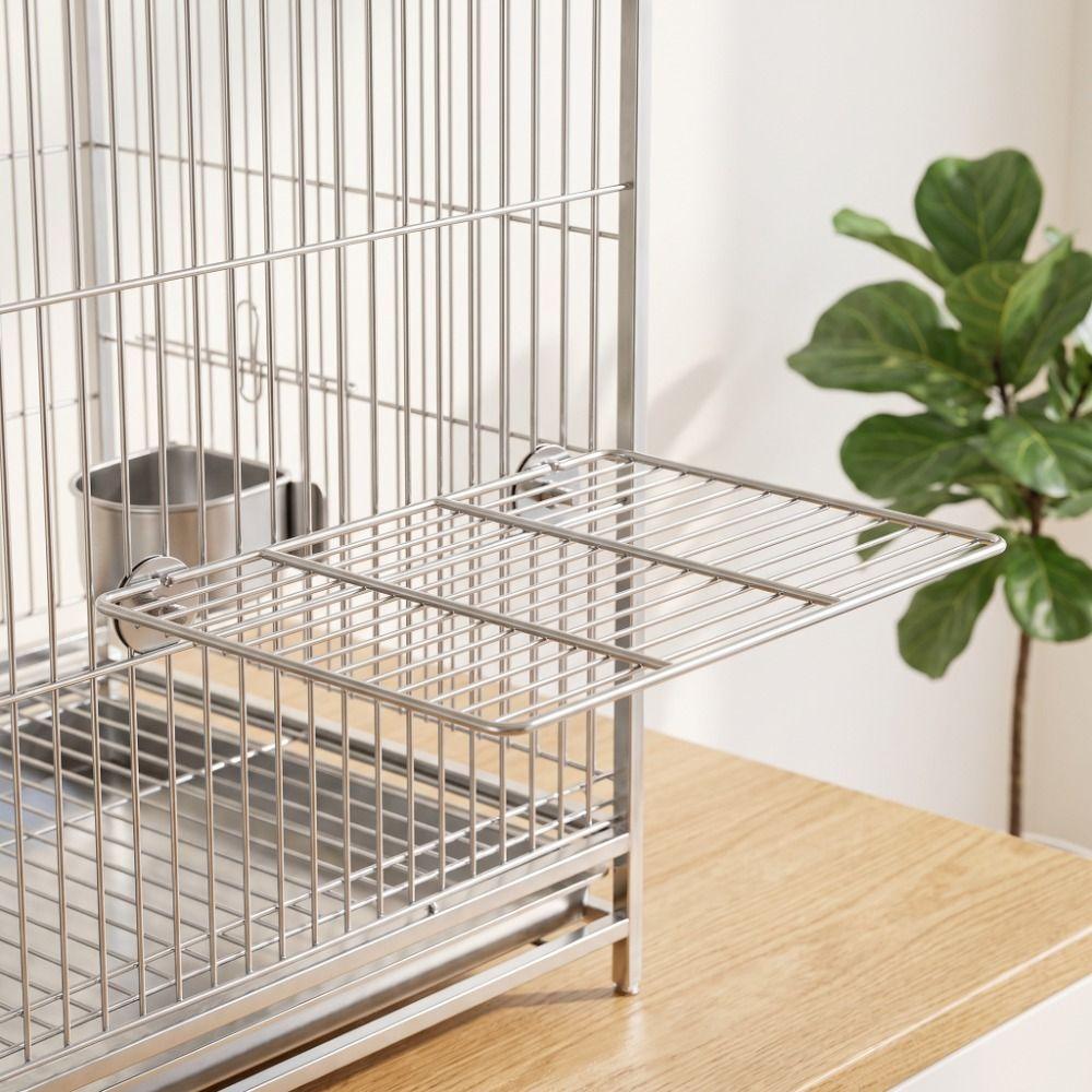 Plataforma de Percha Resistente al Óxido para Pájaros Plataforma de Actividad de Jaula para Pájaros de Acero Inoxidable Ratas