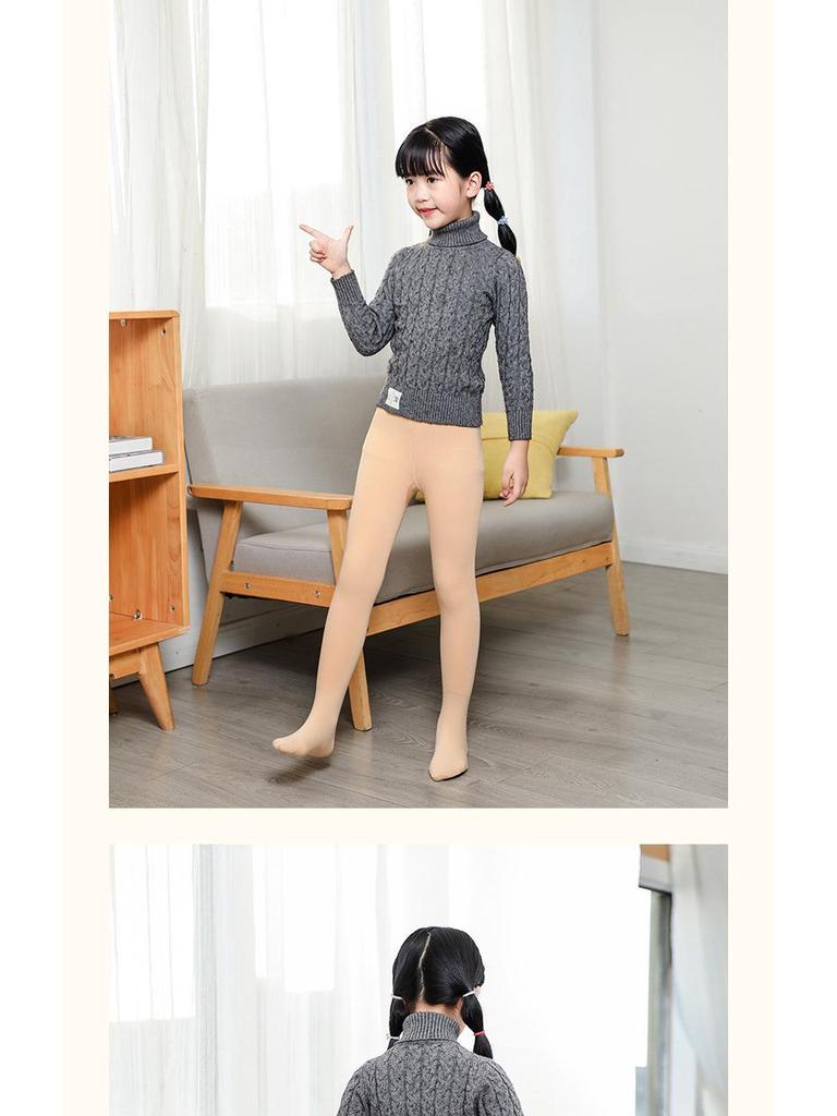 1600D Girls' Winter Dragon Claw Wool Pants & White Dance Socks Set