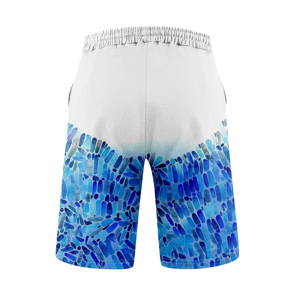 Short de sport décontracté en coton et lin pour homme, pantalon de jogging décontracté avec poches