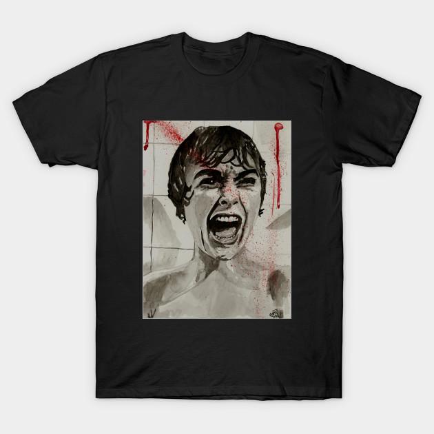 Men Black Print T-shirt Psycho Alfred Hitchcock No-Cut Transfer Paper Print Cotton Tshirt 3XL чёрный