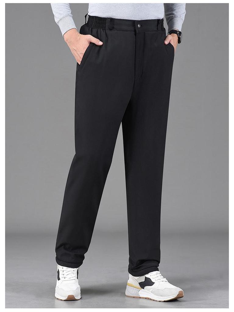 Herren Verdickte Lässige Winterhose - Warme Baumwoll-Samt-Hose für Mittelalte & Ältere