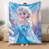 1pc Flannel Ice Queen Bedding Throw Blanket Sofa Bedspread Gift Home Decoration Winter Wonderland Snowflake Design