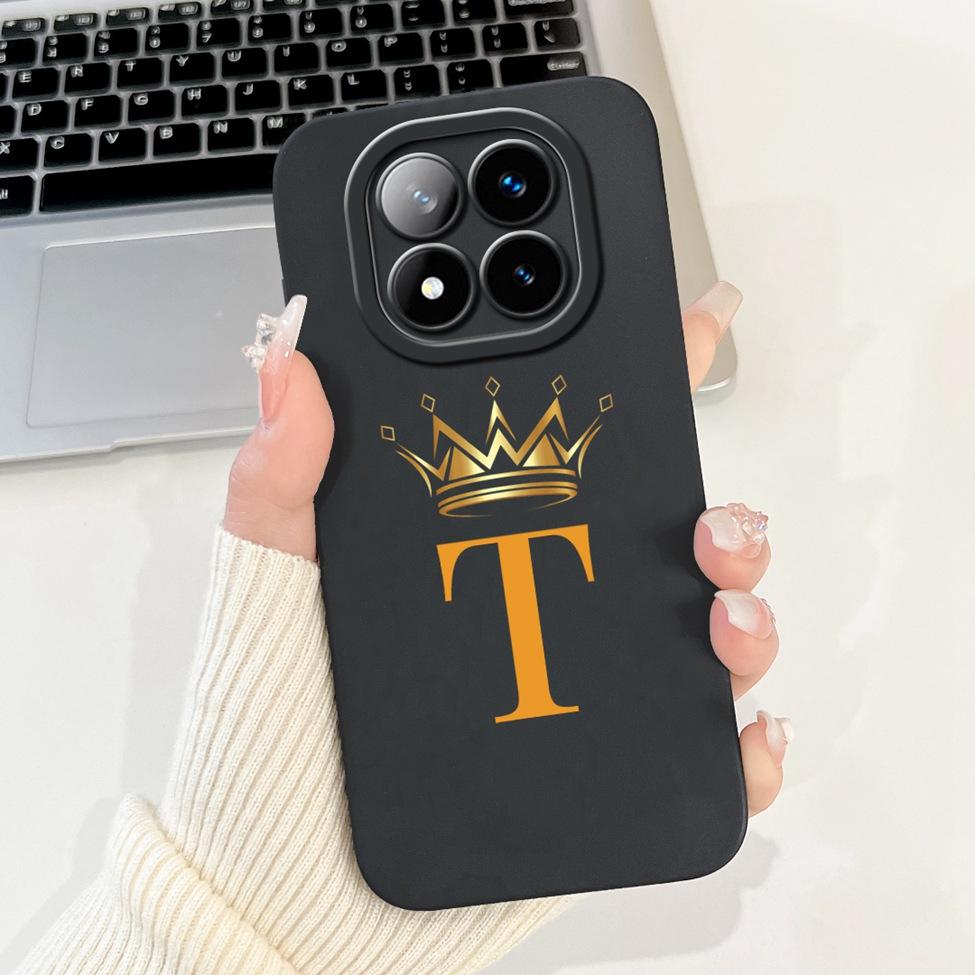 For Redmi Note 14 Pro Plus 5G Case Fashion A-Z Letters Luxury Flowers Shockproof Silicone Cover For Redmi Note 14 Pro+ 5G Funda