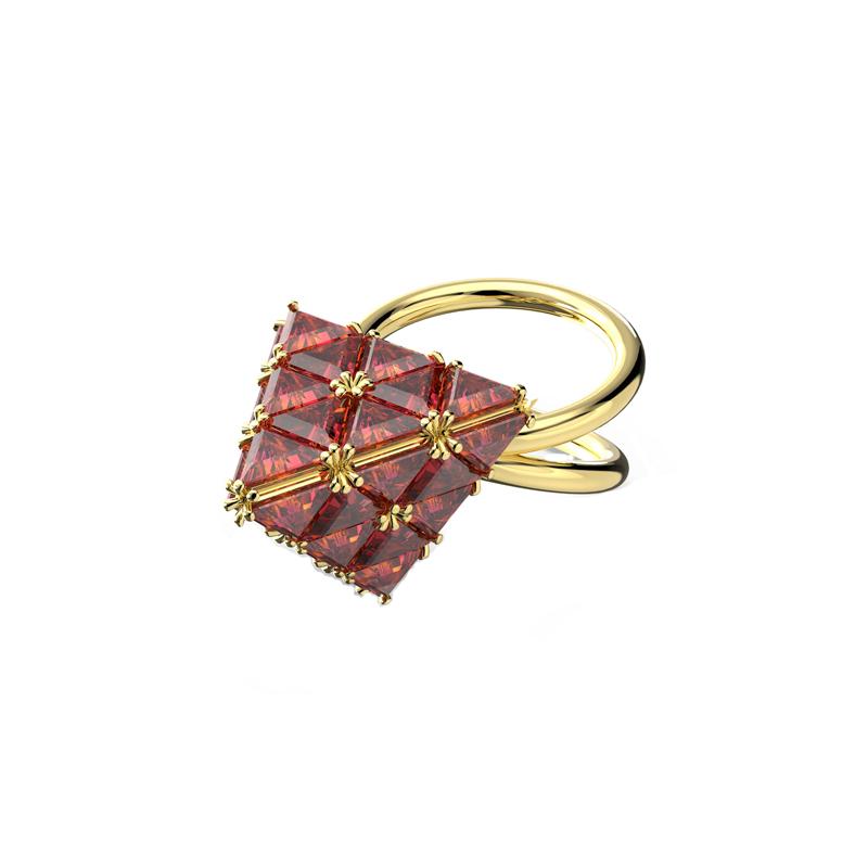 Swarovski Curiosa Triangular Cut Personalized Fashion Cubic Zirconia Ring Women s Red red 50