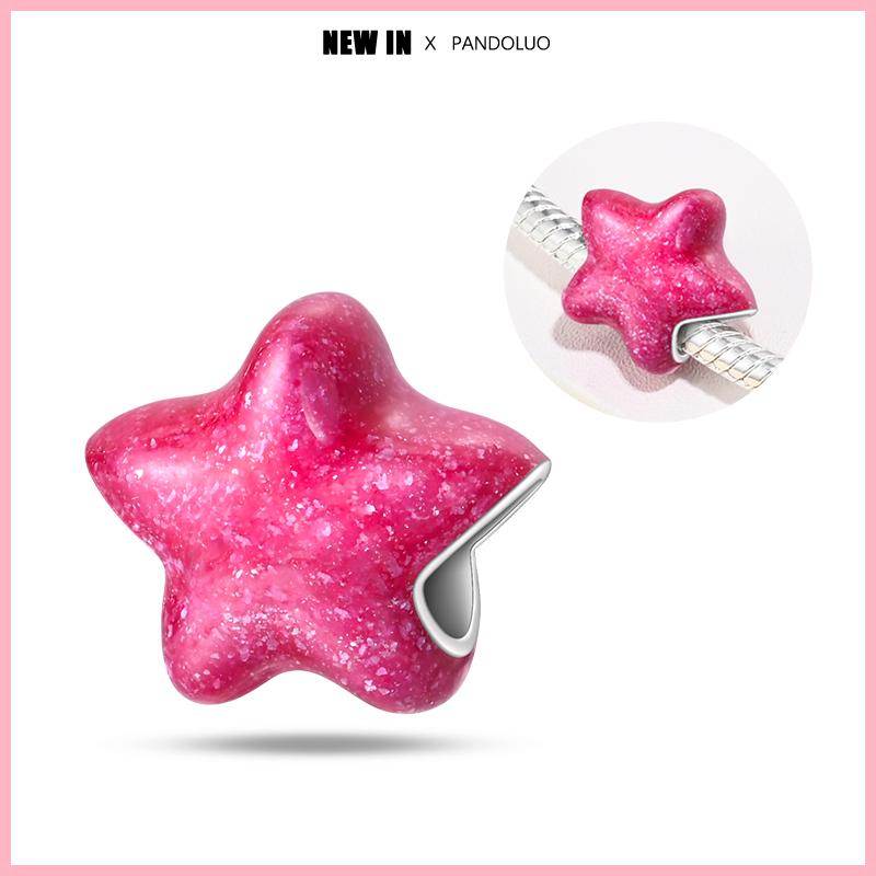 Copper Fashion Pink Princes Skirt Bag Lipstick Heart-Shaped Charm Bead Fit Original 3Mm Woman Bracelet Jewelry Gift