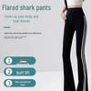 Women's Striped Black Micro-Flare High-Waist Slimming Bell Bottoms - Plus Size, Extra Long, 2026 Spring Collection