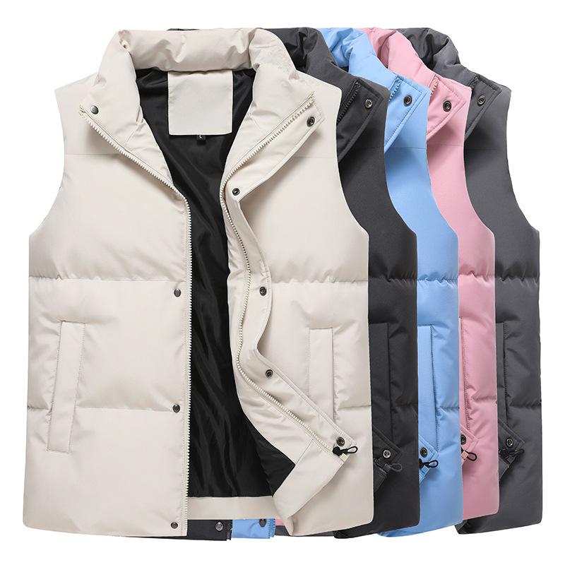 4 Colors Available Stand Collar Short Down Cotton Vest Sleeveless Jacket Plus Size Up To 8XL Couple Vest for Men Autumn Winter