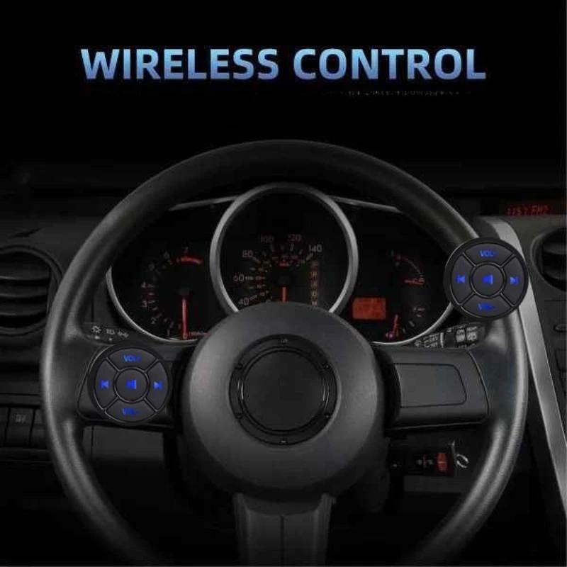 Wireless Bluetooth Media Remote Controller Car Motorcycle Bike Steering Wheel MP3 Music Play For IOS Android Phone Tablet