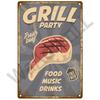 BBQ Zone Metal Sign Vintage Tin Sign Dad`s BBQ Yard Outdoor Party Decoration Plate Retro Barbecue Rules Slogan Decor Accessories